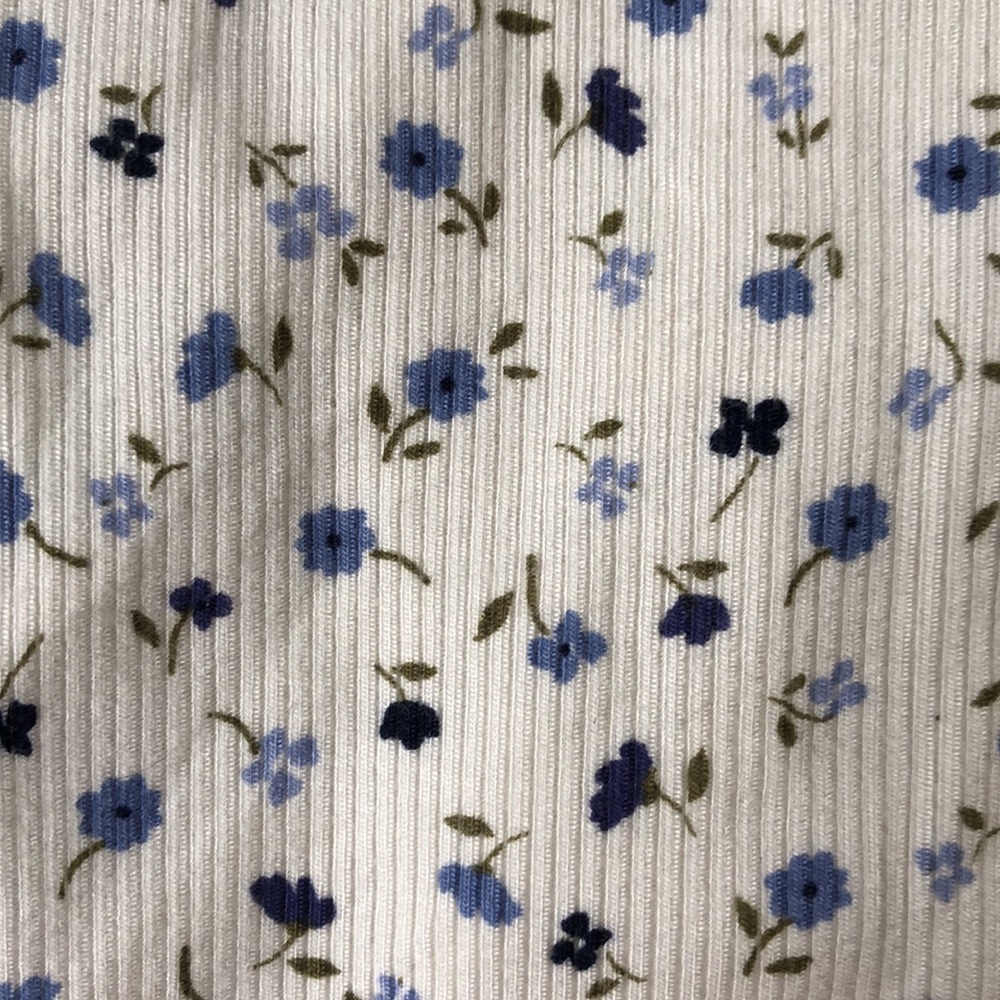 Forever 21 Blue and White Floral Bodysuit Tank - Picture 2 of 6